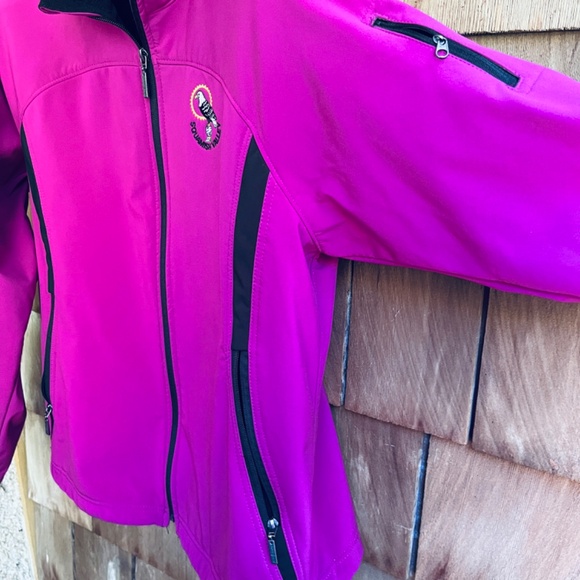 North End Three-Layer Fleece Jacket Soft Fuchsia Embroidered Squamish Valley L - Picture 8 of 16